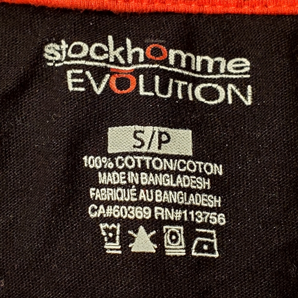 🔥NWOT Stockhomme Evolution Red Black Long Sleeve Pocket T-shirt Men US Small - Picture 7 of 8